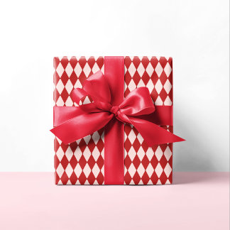 Papier Cadeau Jacquard rouge et rose Festive Noël moderne