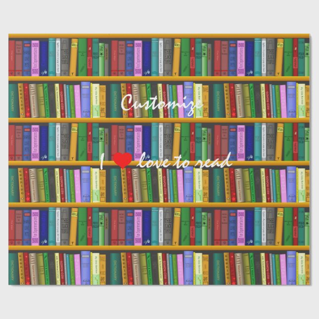 Papier Cadeau J'adore lire Livres Thunder_Cove (Plat)