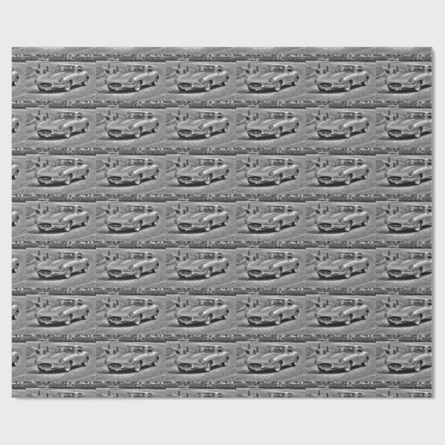 Papier Cadeau Jaguar E-Type (Plat)