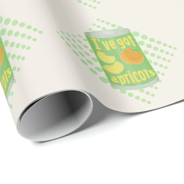 Papier Cadeau J'ai des abricots Tin de fruit (Coin rond)