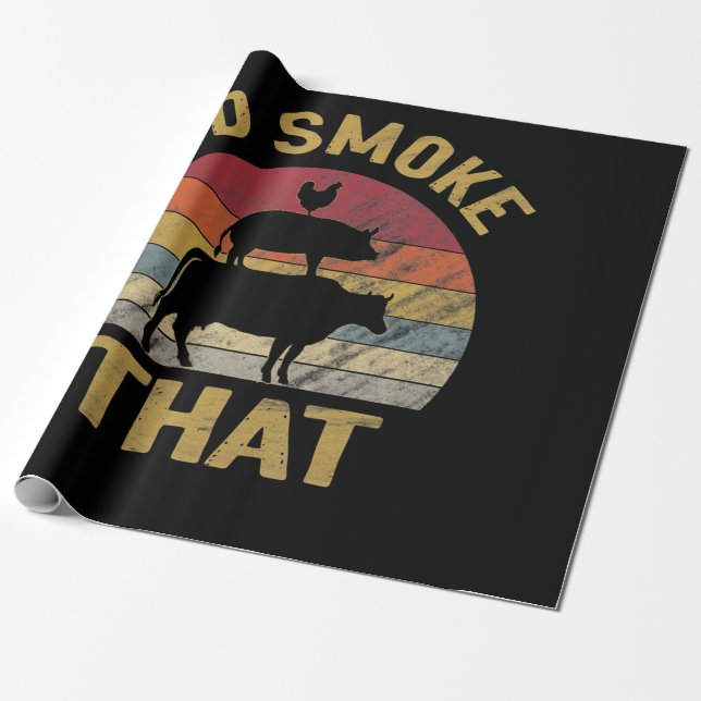 Papier Cadeau J'Ai Fumé Que BBQ Viande Fumeur Grill Cadeau (Déroulé)