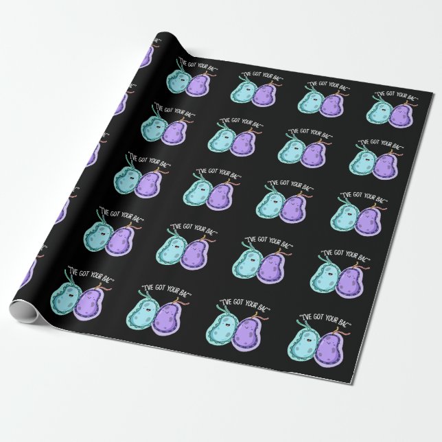 Papier Cadeau J'ai votre Bac Funny Bacteria Pun Dark BG (Déroulé)