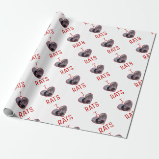 Papier Cadeau J'aime des rats !