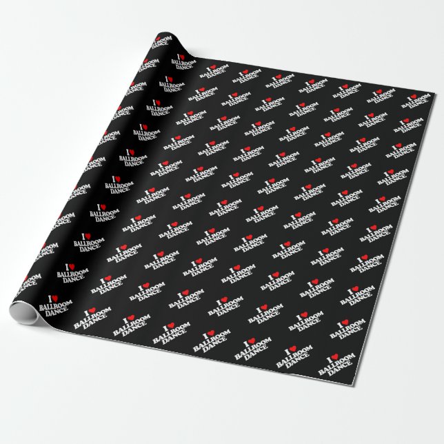 PAPIER CADEAU J'AIME LA DANSE DE SALLE DE BAL (Déroulé)