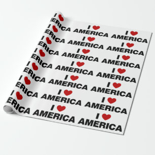 Papier Cadeau J'aime l'Amérique