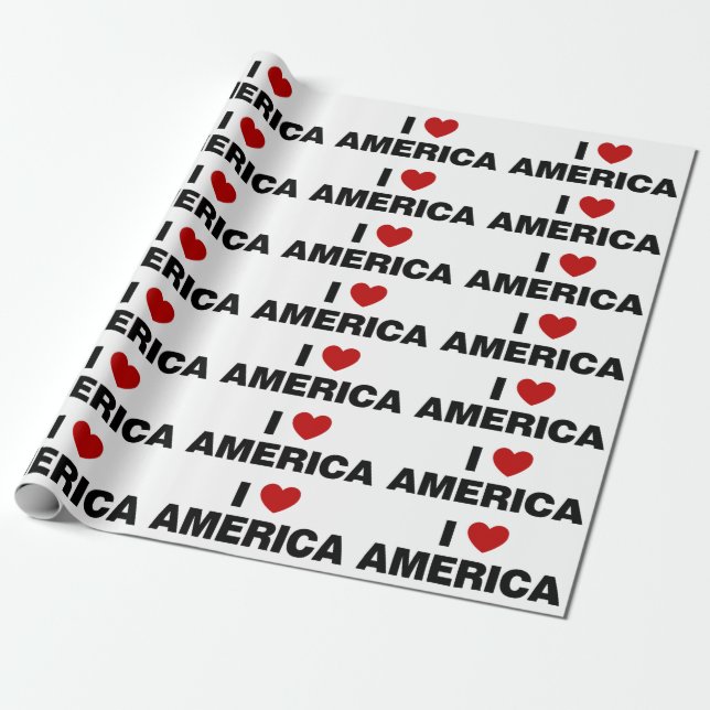 Papier Cadeau J'aime l'Amérique (Déroulé)