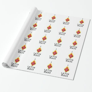 Papier Cadeau J'AIME le coeur sacré de masse latin de Jésus