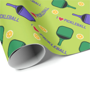 Papier Cadeau J'aime le vert de pickleball