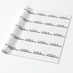 Papier Cadeau J'aime les marmottes