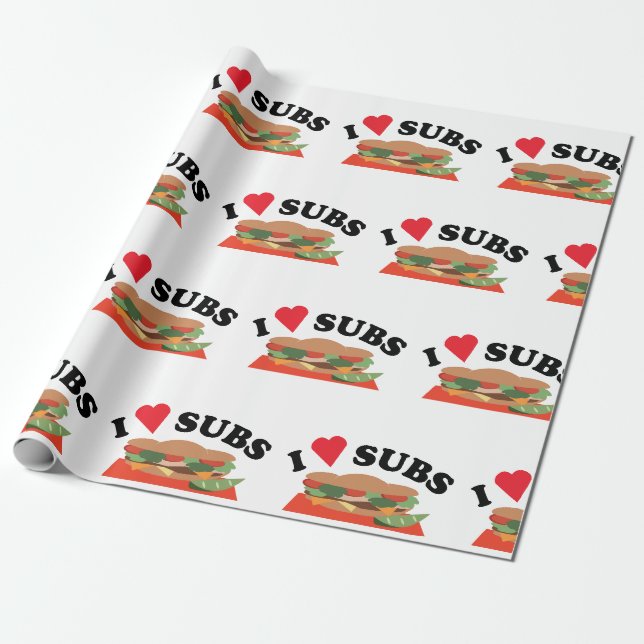 Papier Cadeau J'aime les sous-marins (Déroulé)