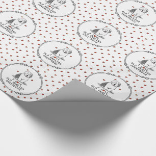 Papier Cadeau J'aime les vieux bergers anglais (Grey 1) mignonne