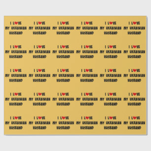 Papier Cadeau J'aime mon mari ukrainien