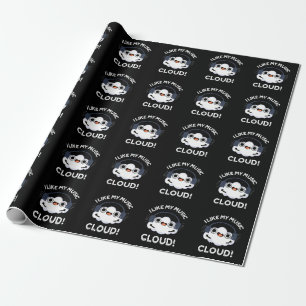 Papier Cadeau J'Aime Mon Nuage De Musique Funny Météo Pun Dark B