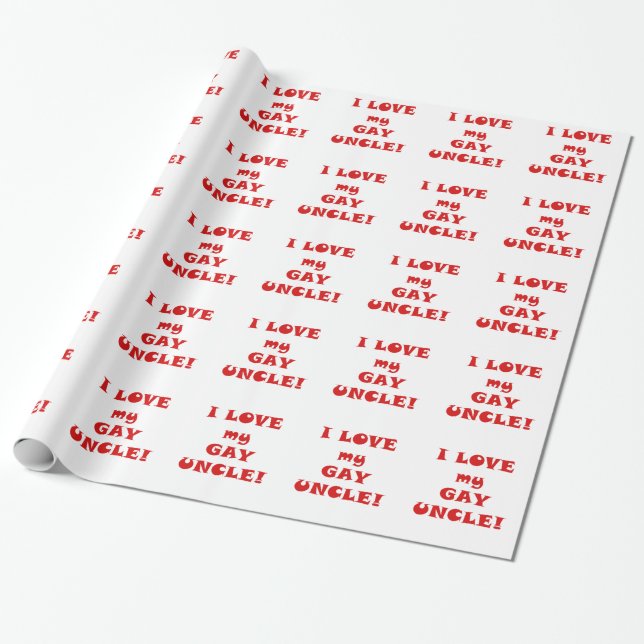 Papier Cadeau J'aime mon oncle gai (Déroulé)