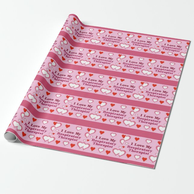 Papier Cadeau J'Aime Mon Thérapeute Respiratoire (Déroulé)
