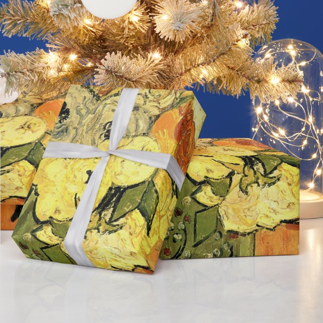 Papier Cadeau Japanese Vase, Roses, Anemones by Vincent van Gogh (Vacances)