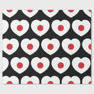 Papier Cadeau Japon   Coeur du drapeau japonais