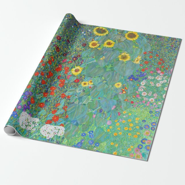 Papier Cadeau Jardin agricole avec tournesol par Gustav Klimt    (Déroulé)