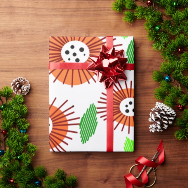 Papier Cadeau Jardin aux fleurs de Scandi (Cadeau de vacances)