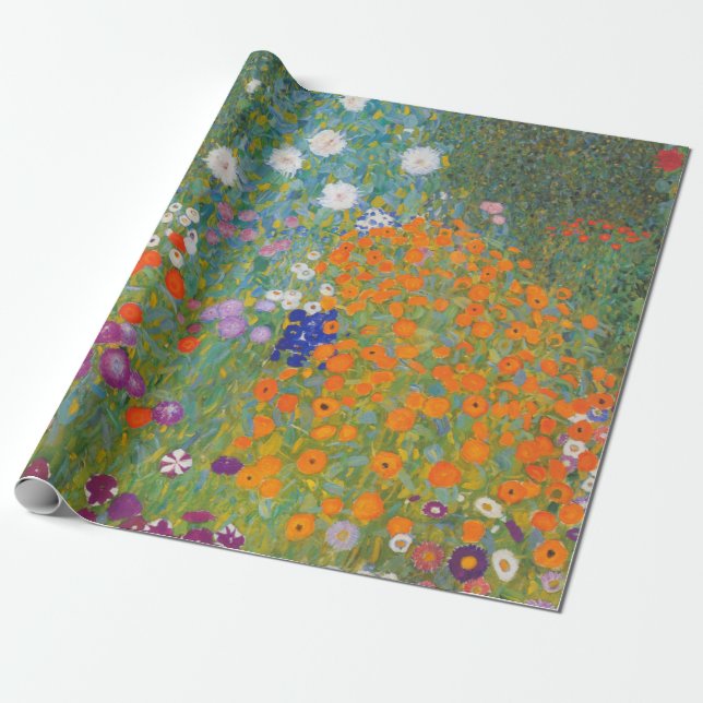 Papier Cadeau Jardin aux fleurs (Gustav Klimt) (Déroulé)
