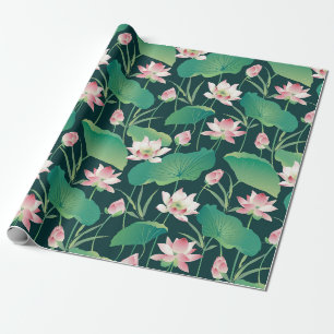 Papier Cadeau Jardin blanc du Lotus