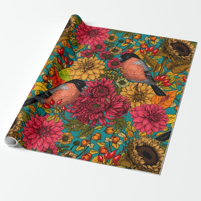 Papier Cadeau Jardin d'automne 3 (Déroulé)