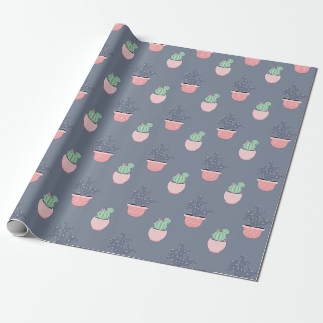Papier Cadeau Jardin de Cactus (Déroulé)