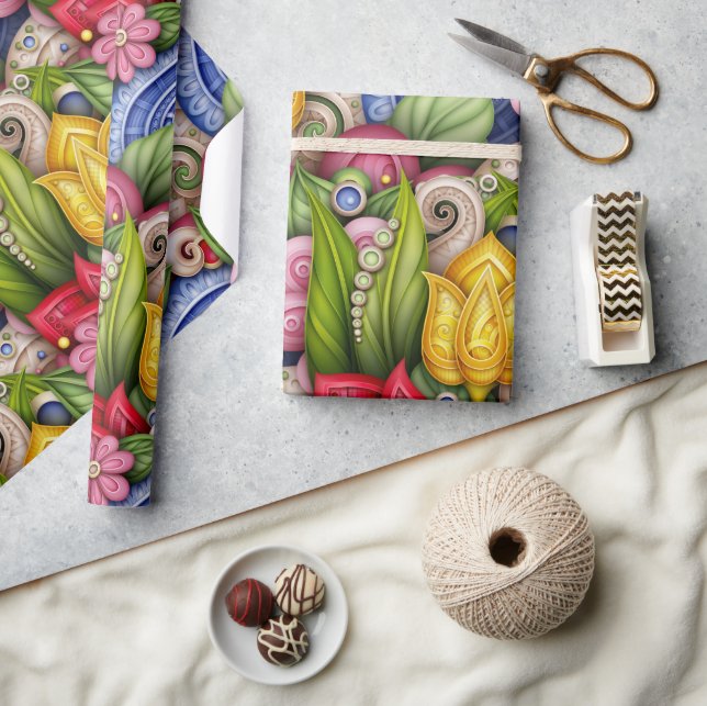 Papier Cadeau Jardin De Couleur (Artisanat)