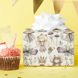 Papier Cadeau Jardin de Fleur de Champignons et de Fée de Whimss