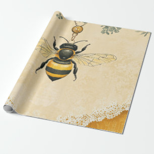 Papier Cadeau Jardin de fleurs sauvages à miel vintage (7)