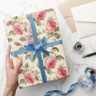 Papier Cadeau Jardin de roses roses