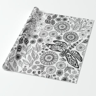 Papier Cadeau Jardin des libellules