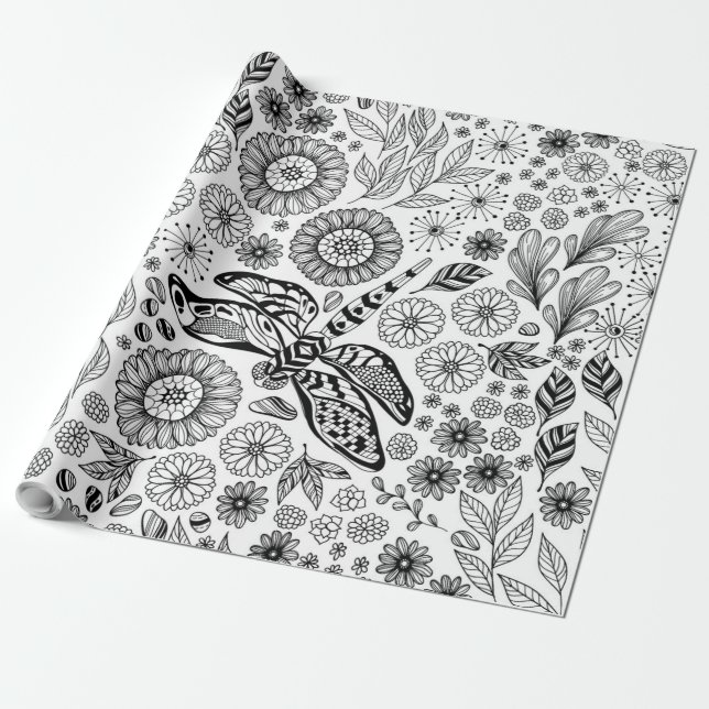 Papier Cadeau Jardin des libellules (Déroulé)