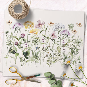 Papier Cadeau Jardin Fleur sauvage couleur aquarelle