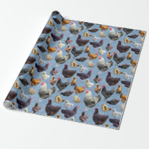 Jardin poulets bleu Burlap