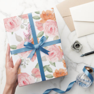 Papier Cadeau Jardin Teinté de Pêche