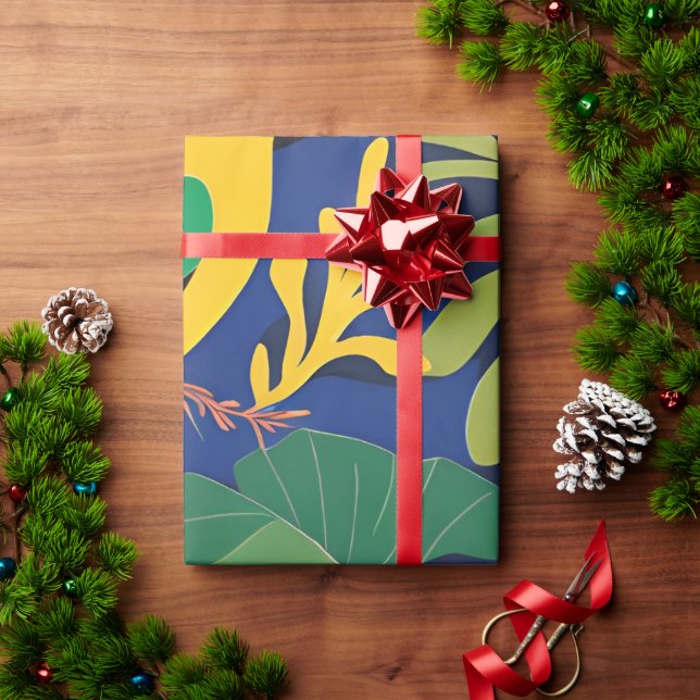 Papier Cadeau Jardin tropical Expressionnisme moderne Oeuvre d'a (Cadeau de vacances)