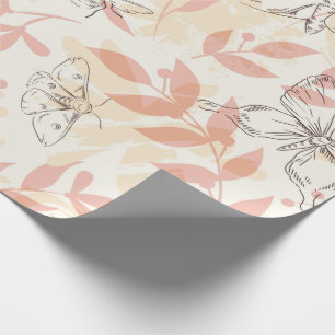 Papier Cadeau Jardin vintage d'insectes botaniques