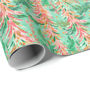 Papier Cadeau Jardins de Noël de Palm Beach Aquarelle