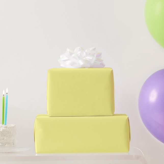 Papier Cadeau Jaune couleur solide clair moyen, (Cadeaux de fête)