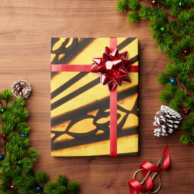 Papier Cadeau Jaune et Noir (Cadeau de vacances)