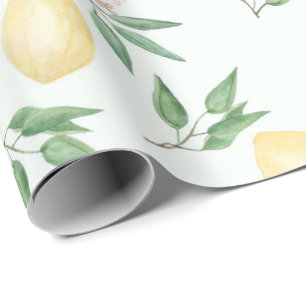 Papier Cadeau Jaune frais de nature d'agrume de fruit de citrons