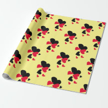 Jaune noir et rouge de coeurs