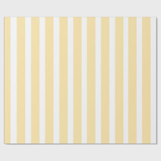Papier Cadeau Jaune pastel et rayure verticale blanche