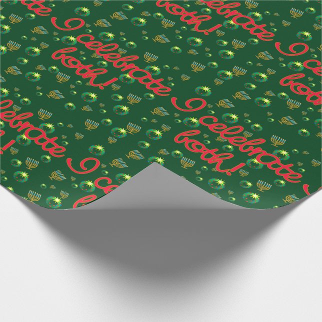 Papier Cadeau Je célèbre tous les deux ! Enveloppe de Noël ET de (Coin)
