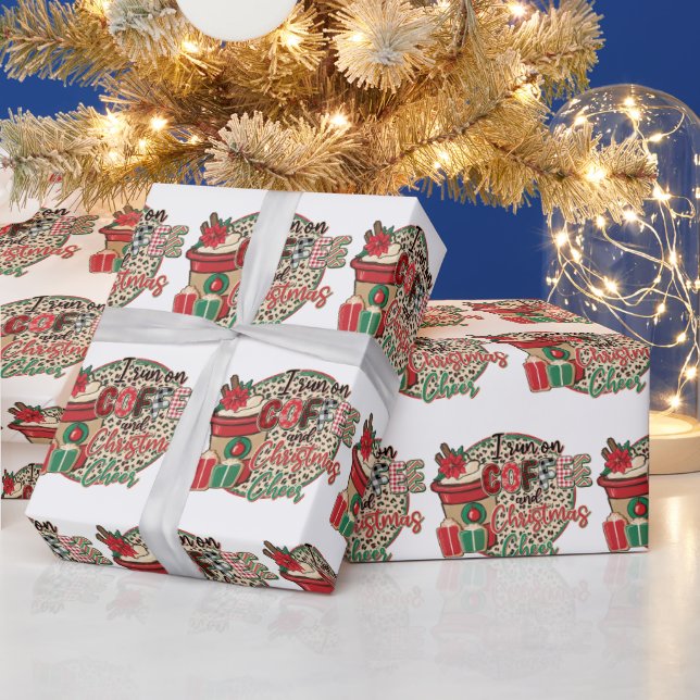 Papier Cadeau Je Cours Sur Le Café Et La Soirée De Noël (Vacances)