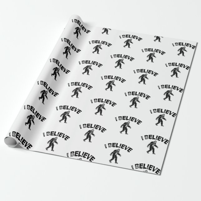 Papier Cadeau Je crois en Bigfoot (Déroulé)