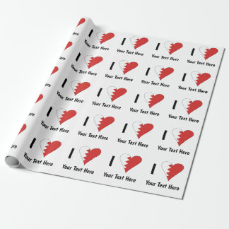 Papier Cadeau Je (Drapeau Cœur Bahreïn) Personnalisé