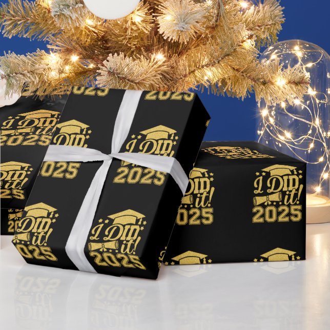 Papier Cadeau Je L'Ai Fait 2025 Graduate Graduate Classe De 2025 (Vacances)