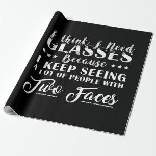 Papier Cadeau Je Pense Que J'Ai Besoin De Lunettes Avec Deux Vis